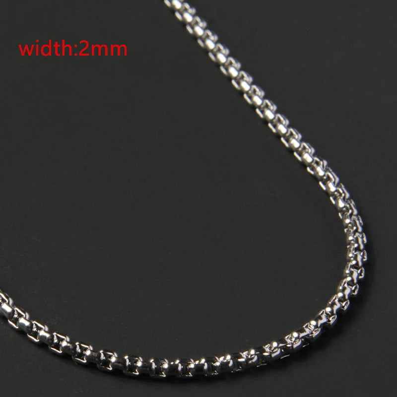 Classic Rope Chain Men Necklace Width 2/3/4/5 MM Stainless Steel Figaro Cuban Chain Necklace For Men Women Jewelry