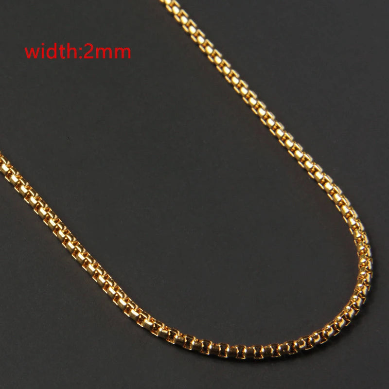 Classic Rope Chain Men Necklace Width 2/3/4/5 MM Stainless Steel Figaro Cuban Chain Necklace For Men Women Jewelry