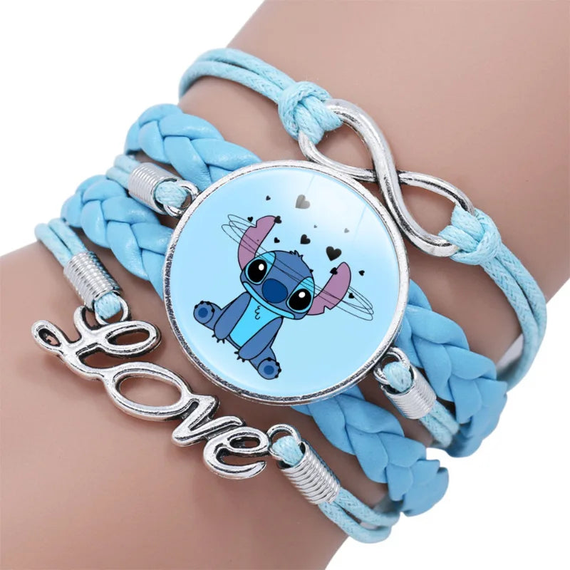 Anime Disney Stitch Bracelet Cartoon Lilo & Stitch Print Cute Children Jewelry Wristband Kids Toys Girls Gift Christmas