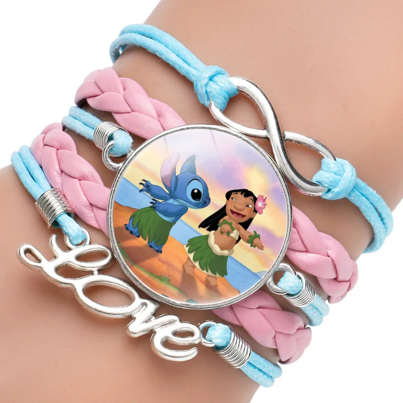 Anime Disney Stitch Bracelet Cartoon Lilo & Stitch Print Cute Children Jewelry Wristband Kids Toys Girls Gift Christmas