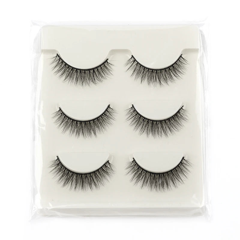 Half Eey Lashes 3/5/10 Pairs New Faux Mink Lashes Natural False Eyelashes Wispy Fluffy Eyelash Extension Makeup Half Lashes Tool