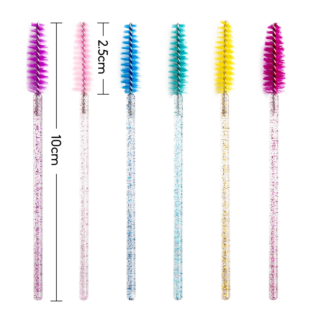 100/20 Disposable Mascara Wands Applicator Eyelash Brush Spoolies for Eye Lash Extension, Eyebrow and Makeup Crystal Cosmetic