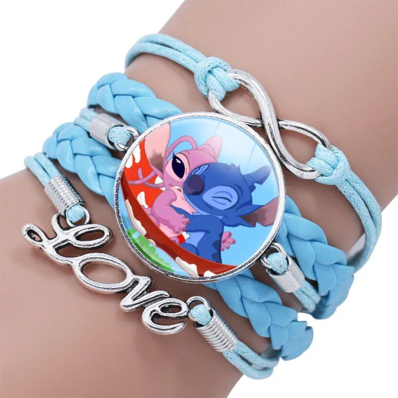 Anime Disney Stitch Bracelet Cartoon Lilo & Stitch Print Cute Children Jewelry Wristband Kids Toys Girls Gift Christmas