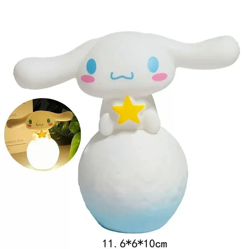 miniso Hello Kitty Night Light Luminous Children's Toy Bedside Lamp Anime Cartoon Kuromi Cinnamoroll Cute Children's Gift