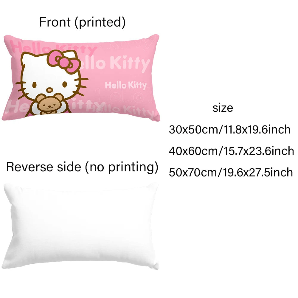 Cartoon cute Hello Kitty pillowcase girly children's room pillowcase living room sofa cushion cover home bedroom decoration