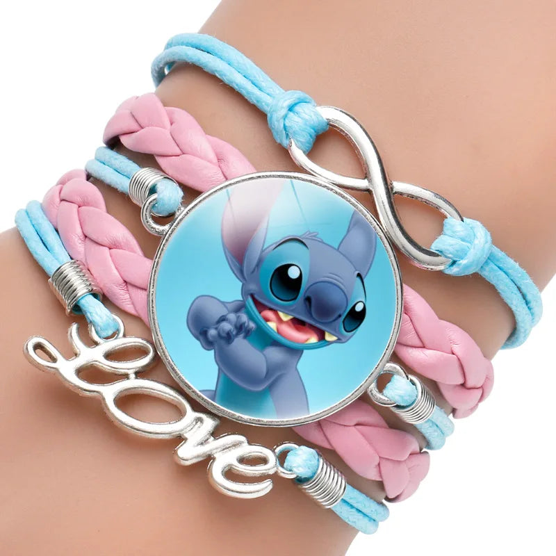 Anime Disney Stitch Bracelet Cartoon Lilo & Stitch Print Cute Children Jewelry Wristband Kids Toys Girls Gift Christmas