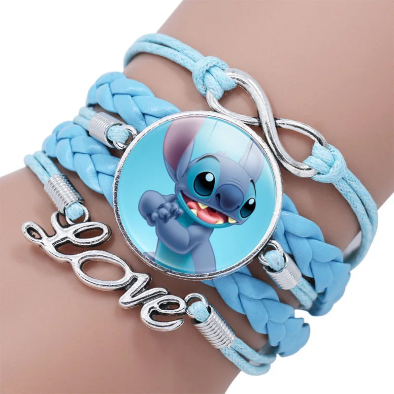 Anime Disney Stitch Bracelet Cartoon Lilo & Stitch Print Cute Children Jewelry Wristband Kids Toys Girls Gift Christmas