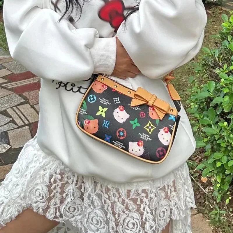 Hello Kitty Y2K Shoulder Bag Anime Sanrio Handbag Kawaii Large Capacity Tote Bag Cartoon Women'S Fashion Underarm Tote Bag Gifts