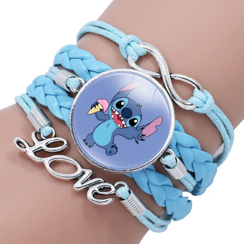 Anime Disney Stitch Bracelet Cartoon Lilo & Stitch Print Cute Children Jewelry Wristband Kids Toys Girls Gift Christmas