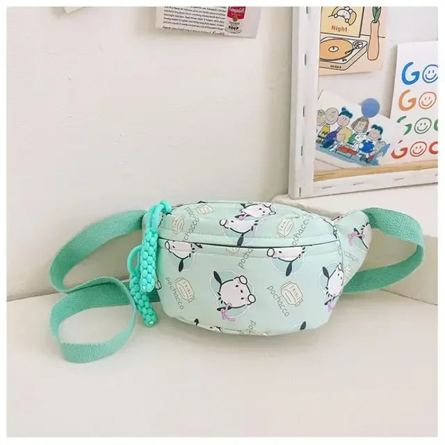 Sanrio Kuromi Chest Bag Cinnamoroll Crossbody Shoulder Bag Waist Storage Pouch My Melody Hello Kitty Coin Purse Kid Girl Gift