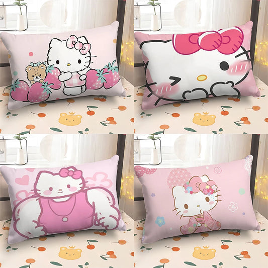 Cartoon cute Hello Kitty pillowcase girly children's room pillowcase living room sofa cushion cover home bedroom decoration