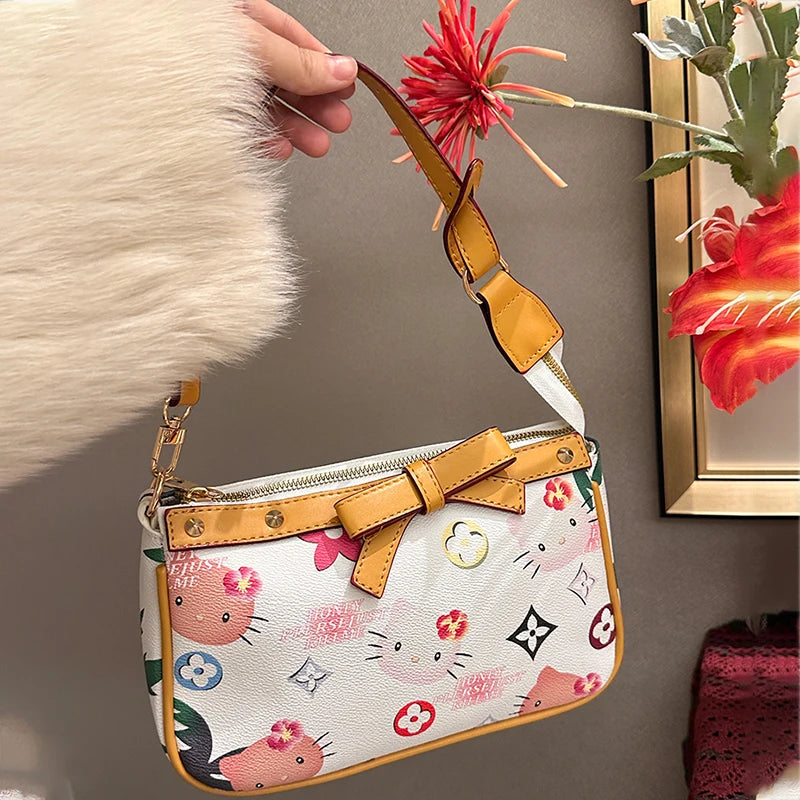 Hello Kitty Y2K Shoulder Bag Anime Sanrio Handbag Kawaii Large Capacity Tote Bag Cartoon Women'S Fashion Underarm Tote Bag Gifts