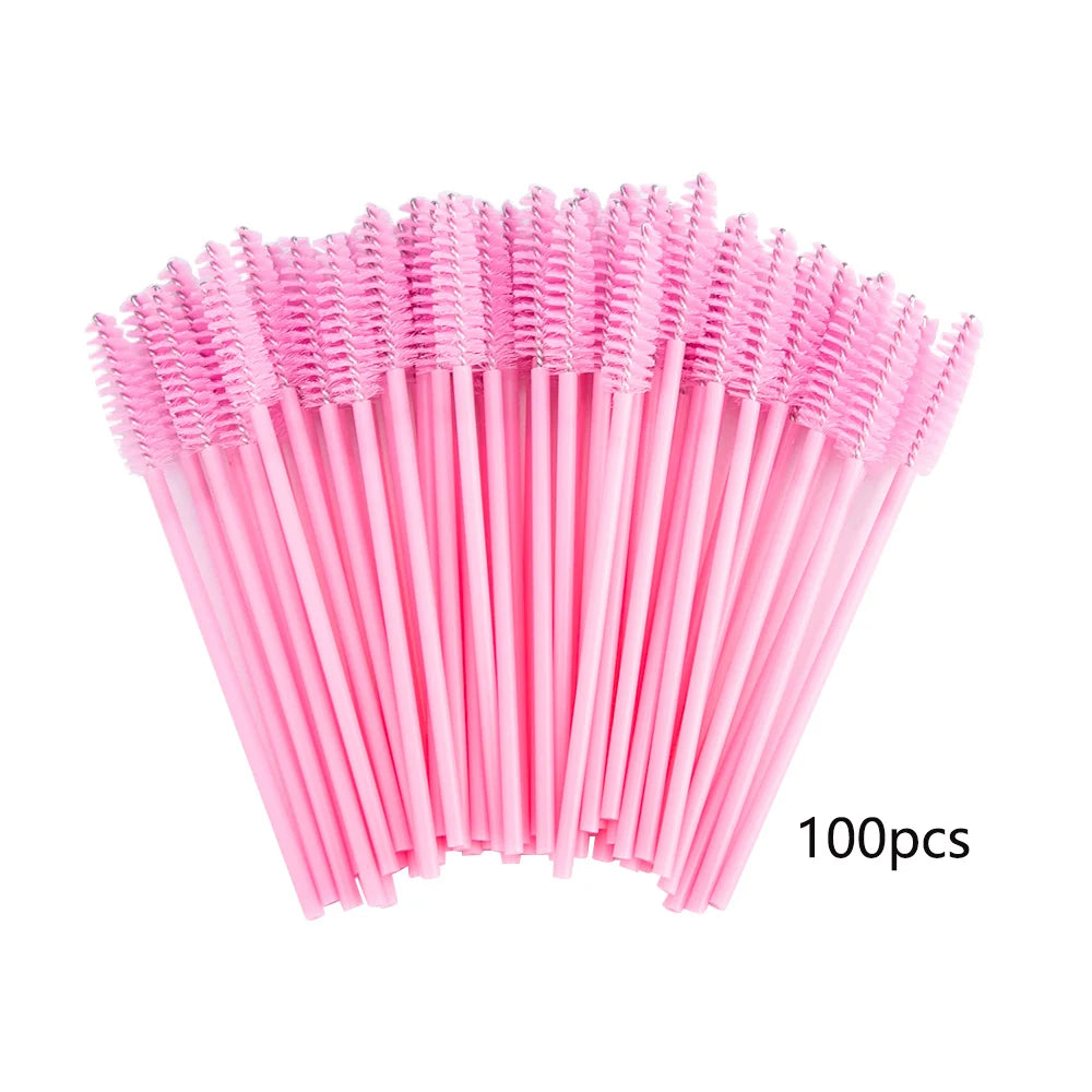 100/20 Disposable Mascara Wands Applicator Eyelash Brush Spoolies for Eye Lash Extension, Eyebrow and Makeup Crystal Cosmetic