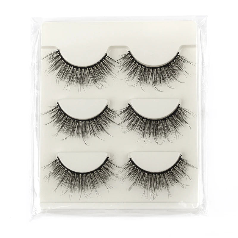 Half Eey Lashes 3/5/10 Pairs New Faux Mink Lashes Natural False Eyelashes Wispy Fluffy Eyelash Extension Makeup Half Lashes Tool