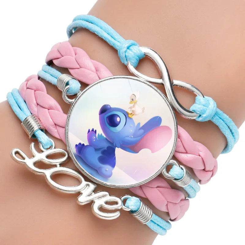 Anime Disney Stitch Bracelet Cartoon Lilo & Stitch Print Cute Children Jewelry Wristband Kids Toys Girls Gift Christmas