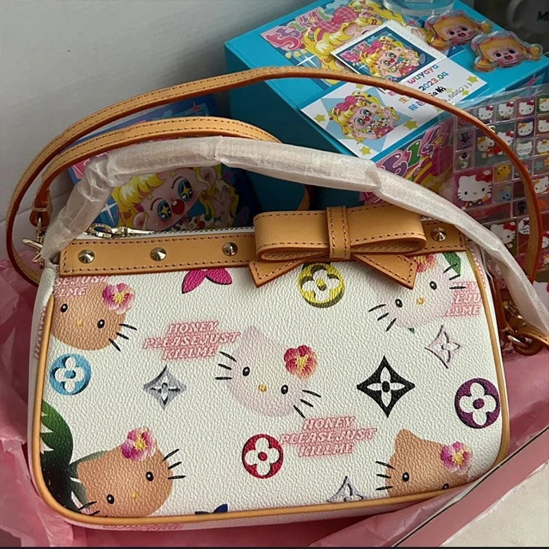 Hello Kitty Y2K Shoulder Bag Anime Sanrio Handbag Kawaii Large Capacity Tote Bag Cartoon Women'S Fashion Underarm Tote Bag Gifts