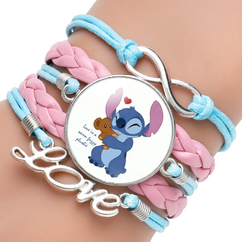 Anime Disney Stitch Bracelet Cartoon Lilo & Stitch Print Cute Children Jewelry Wristband Kids Toys Girls Gift Christmas