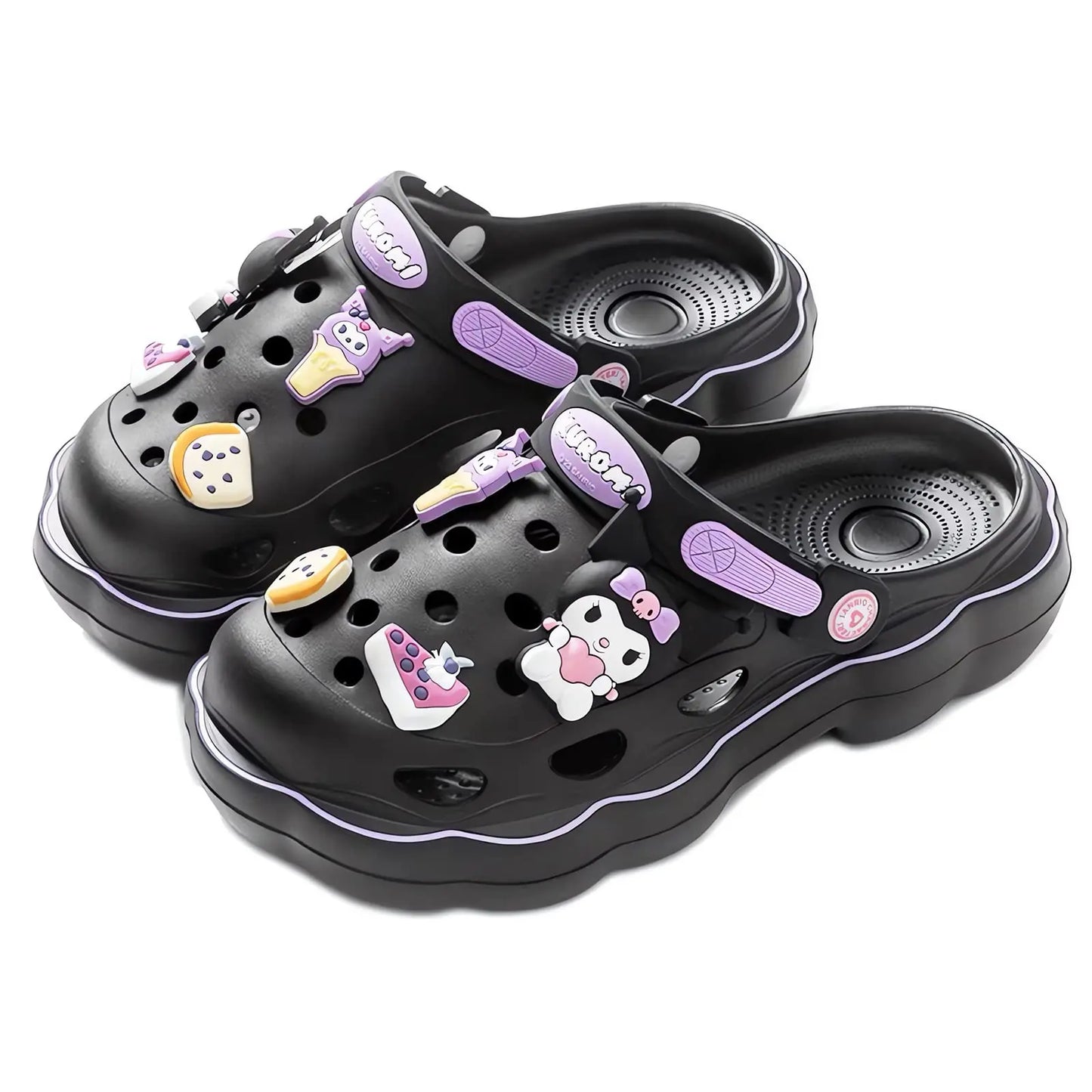 Hello kitty Kawaii Shoes Women's Shower Sandals Non-Slip Casual Slippers Cute Cartoon Thick-Soled Baotou Beach Slippers