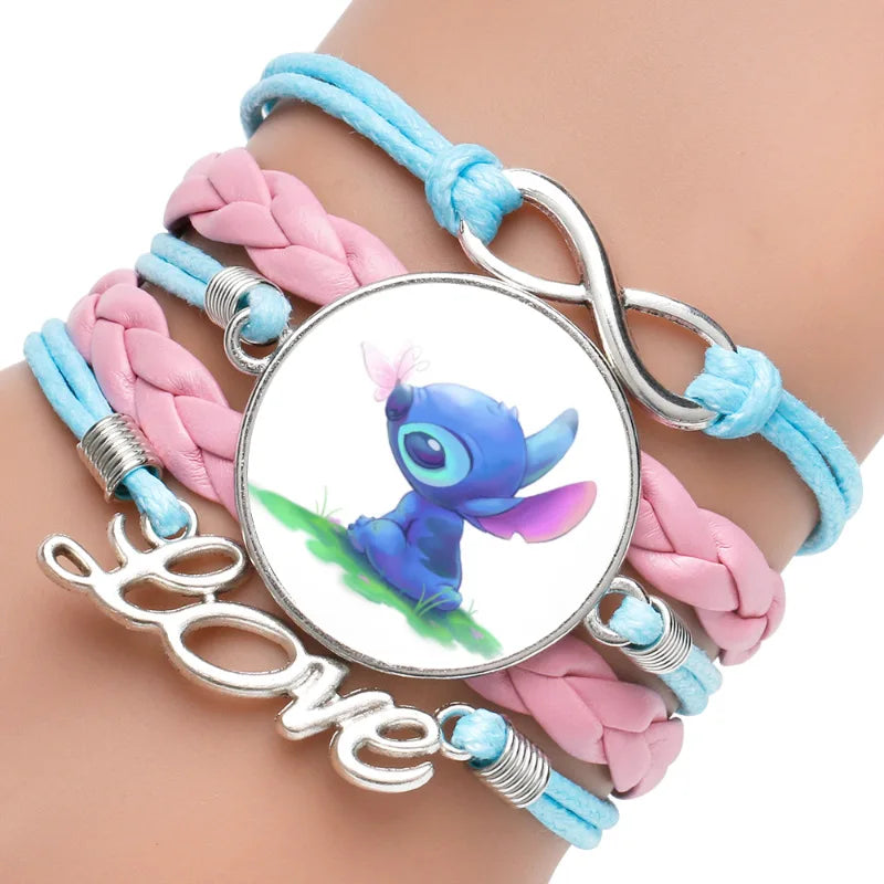 Anime Disney Stitch Bracelet Cartoon Lilo & Stitch Print Cute Children Jewelry Wristband Kids Toys Girls Gift Christmas