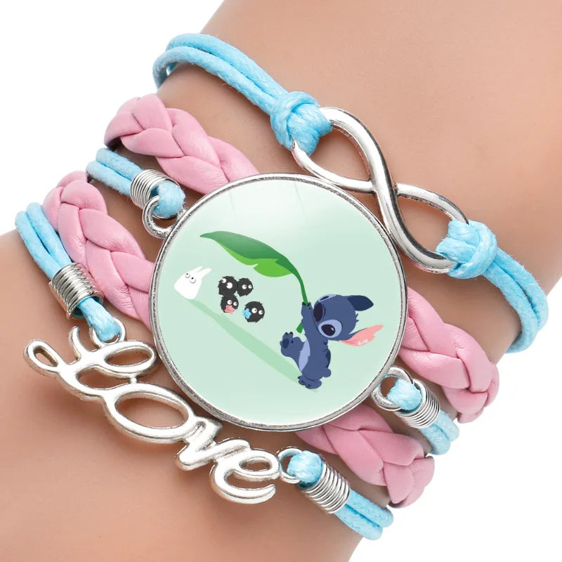 Anime Disney Stitch Bracelet Cartoon Lilo & Stitch Print Cute Children Jewelry Wristband Kids Toys Girls Gift Christmas