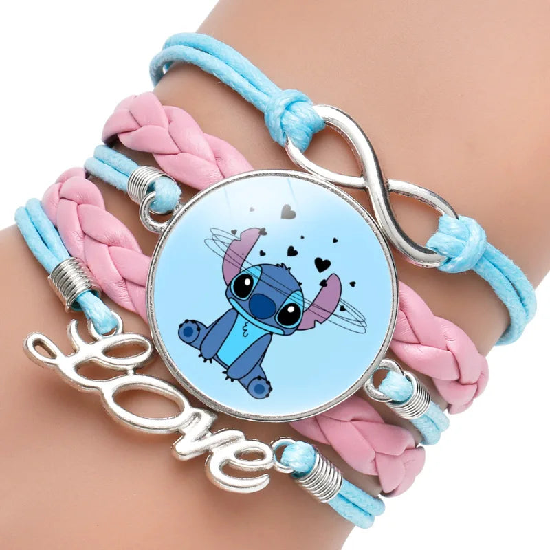 Anime Disney Stitch Bracelet Cartoon Lilo & Stitch Print Cute Children Jewelry Wristband Kids Toys Girls Gift Christmas