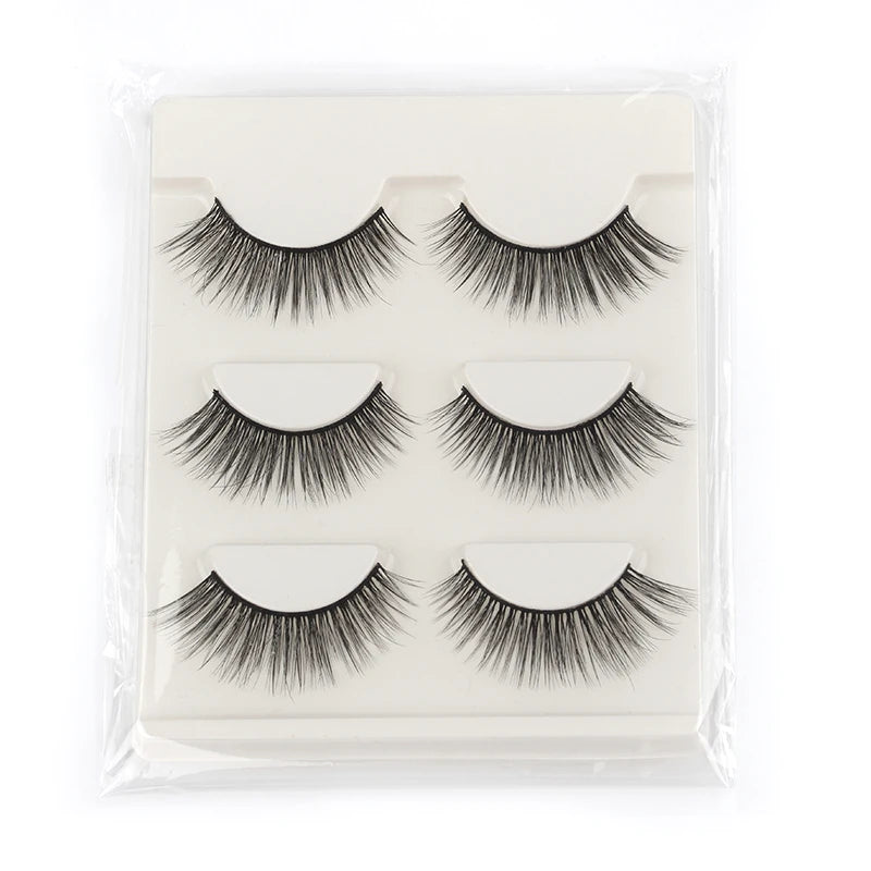 Half Eey Lashes 3/5/10 Pairs New Faux Mink Lashes Natural False Eyelashes Wispy Fluffy Eyelash Extension Makeup Half Lashes Tool