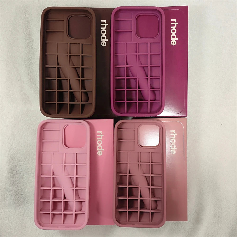 INS New Color Lipstick Silicone DIY Rhode Phone Case For iPhone 16 15 14 13 12 11 Pro Max Plus With Box Lip Gloss Holder Cover