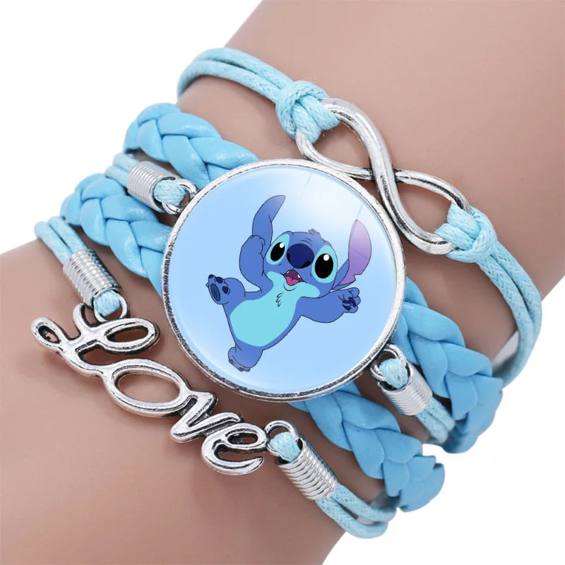 Anime Disney Stitch Bracelet Cartoon Lilo & Stitch Print Cute Children Jewelry Wristband Kids Toys Girls Gift Christmas