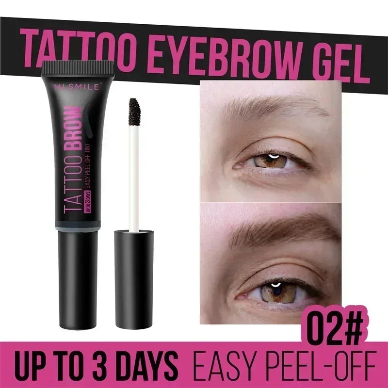 New Tearing Eyebrow Gel Makeup Semi-Permanent Waterproof Long Lasting Tattoo Tint Sweatproof Peel Off Dye Eyebrow Cream Cosmetic