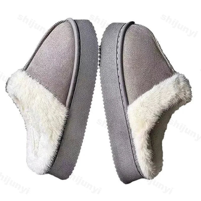 New 2024 Winter Fluffy Women Cotton Slippers Warm Short Plush Non-slip Cozy Soft Fuzzy Slippers Indoor Fleece Lined Fur Slippers