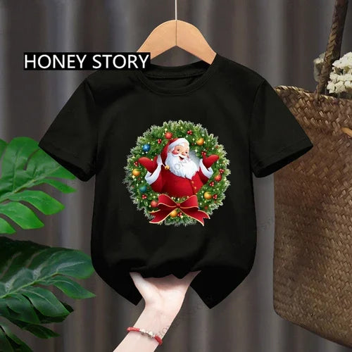 Christmas Santa Kid T Shirt Santa Elk Print Children's Red T-shirt Boys Girls Clothes Aliexpress Uk One Piece Pride Tshirt Tops