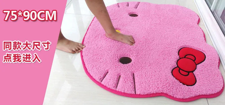 Hello Kitty Designer Plush Rug Soft Doormat Floor Mat Carpet Home Living Bath Room Anti Slip Imitation Cashmere Pink White Color