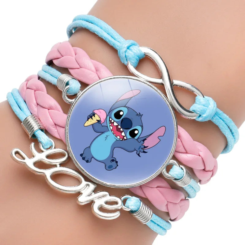 Anime Disney Stitch Bracelet Cartoon Lilo & Stitch Print Cute Children Jewelry Wristband Kids Toys Girls Gift Christmas