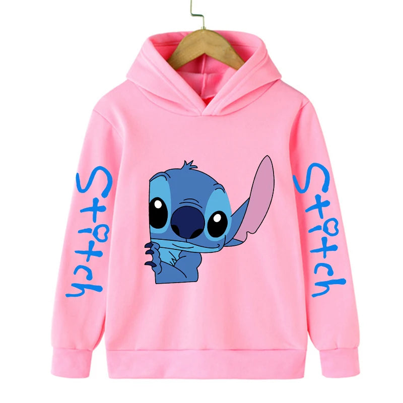 Funny Clothes Christmas Disney Stitch Hoodie Children Cartoon  Kid Girl Boy Lilo and Stitch Sweatshirt Hoody Baby Casual Top