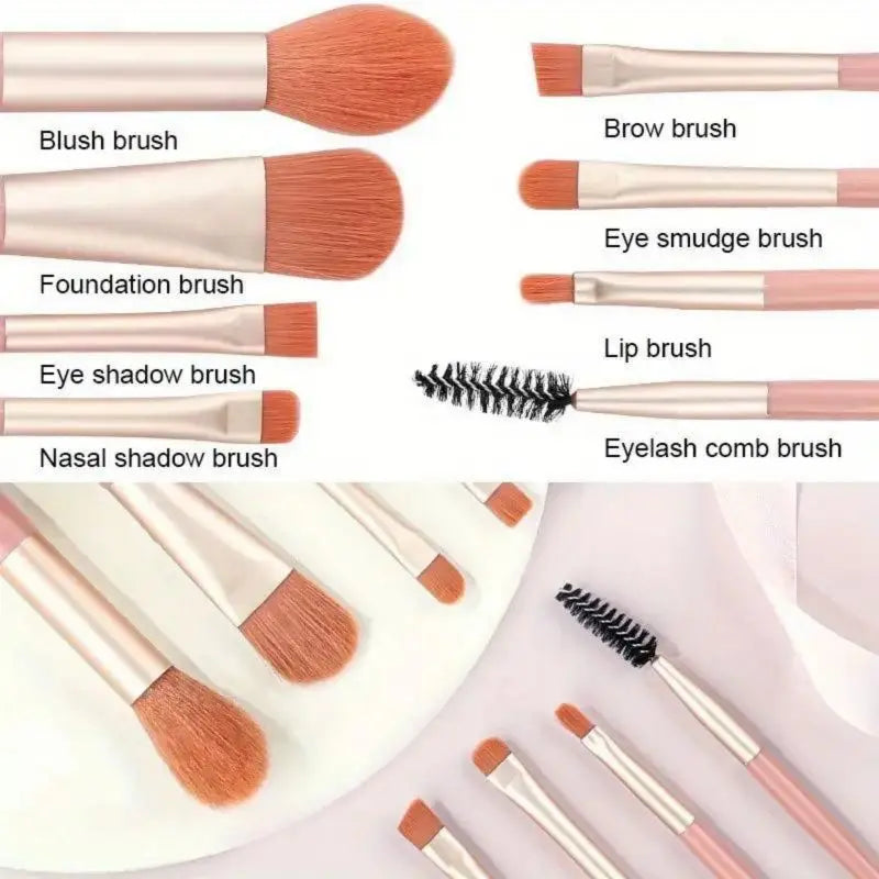 8pcs Soft Fluffy Makeup Brushes Set For Cosmetics Foundation Blush Powder Eyeshadow Blending Make Up Brushes Beauty Makeup Tools