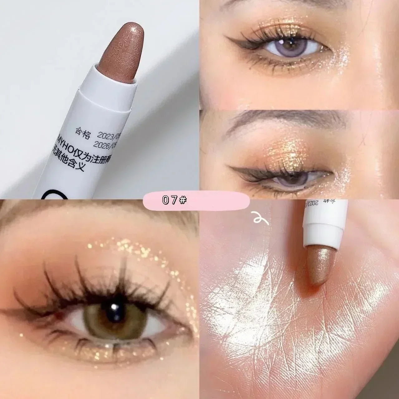 Pearl Matte White Eyeliner Pencil Eyes Head Brightening Flash Highlighter Eyeshadow Stick Waterproof Lying Silkworm Pen Cosmetic