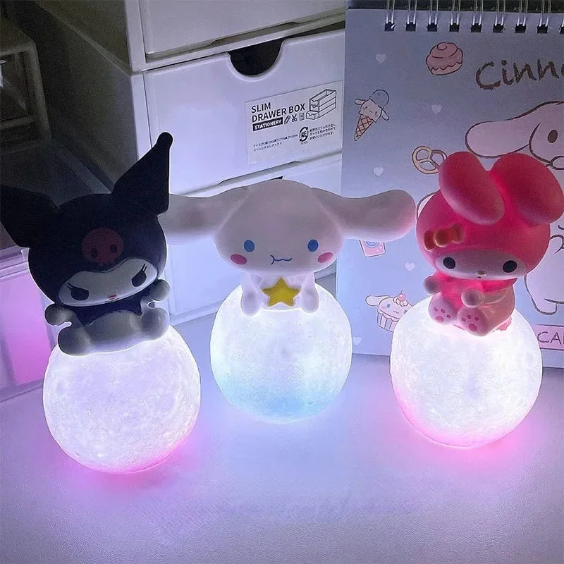 miniso Hello Kitty Night Light Luminous Children's Toy Bedside Lamp Anime Cartoon Kuromi Cinnamoroll Cute Children's Gift