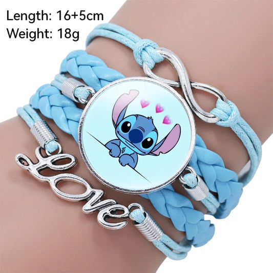 Anime Disney Stitch Bracelet Cartoon Lilo & Stitch Print Cute Children Jewelry Wristband Kids Toys Girls Gift Christmas