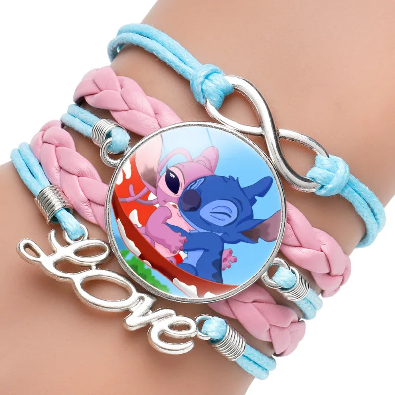 Anime Disney Stitch Bracelet Cartoon Lilo & Stitch Print Cute Children Jewelry Wristband Kids Toys Girls Gift Christmas