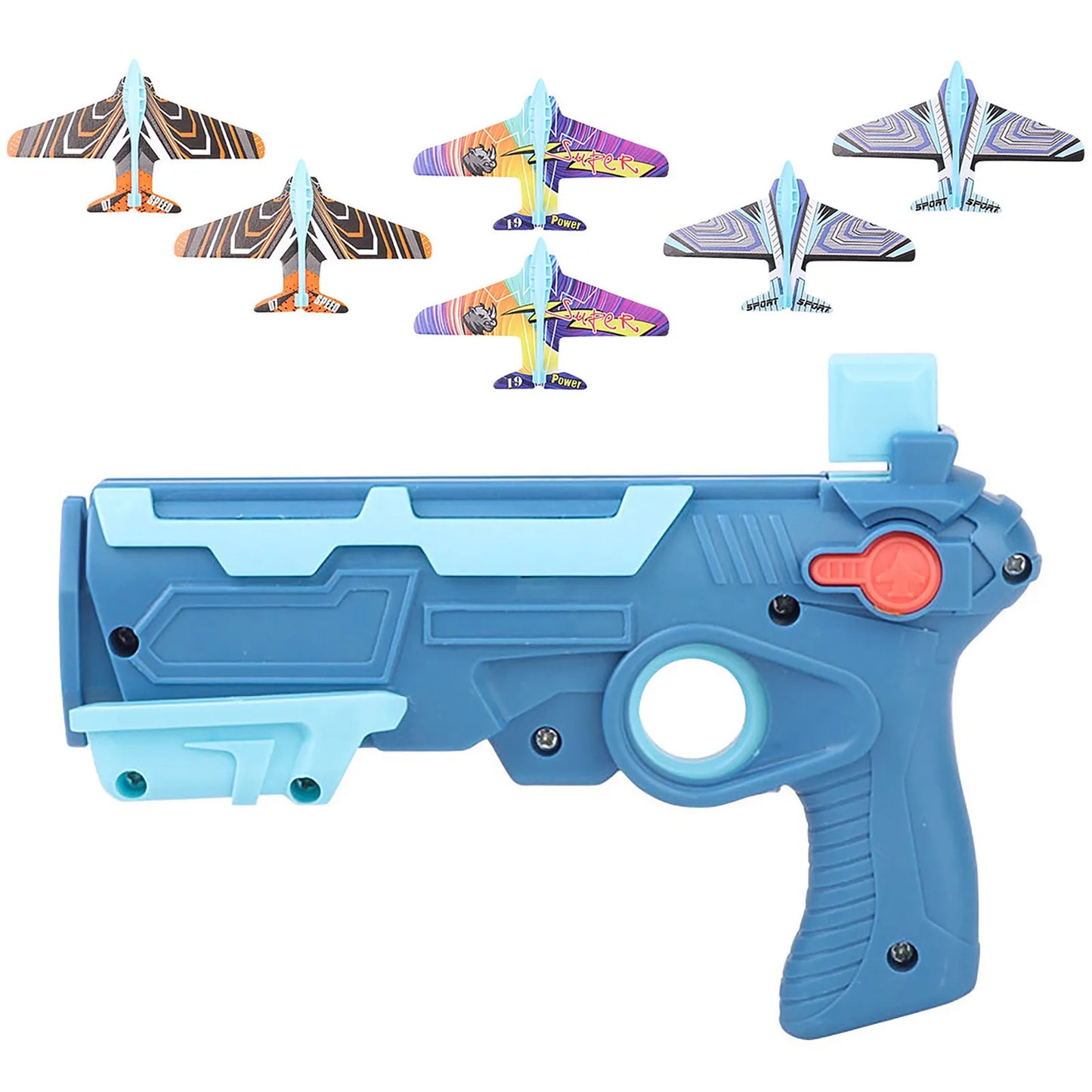 HOT！Airplane Launcher Bubble Catapult With 6 Small Plane Toy Funny Airplane Toys for Kids plane Catapult Gun Shooting Game Gift