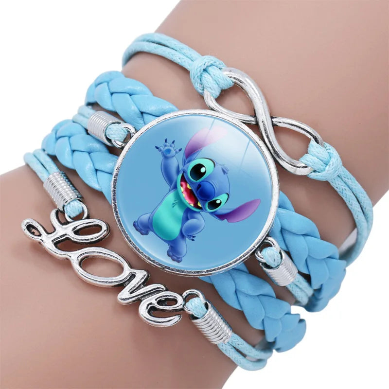 Anime Disney Stitch Bracelet Cartoon Lilo & Stitch Print Cute Children Jewelry Wristband Kids Toys Girls Gift Christmas