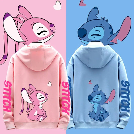 Disney Stitch Different Couple Outfits for Men and Women Casual Sweatshirts Hooded Jackets and Clothes