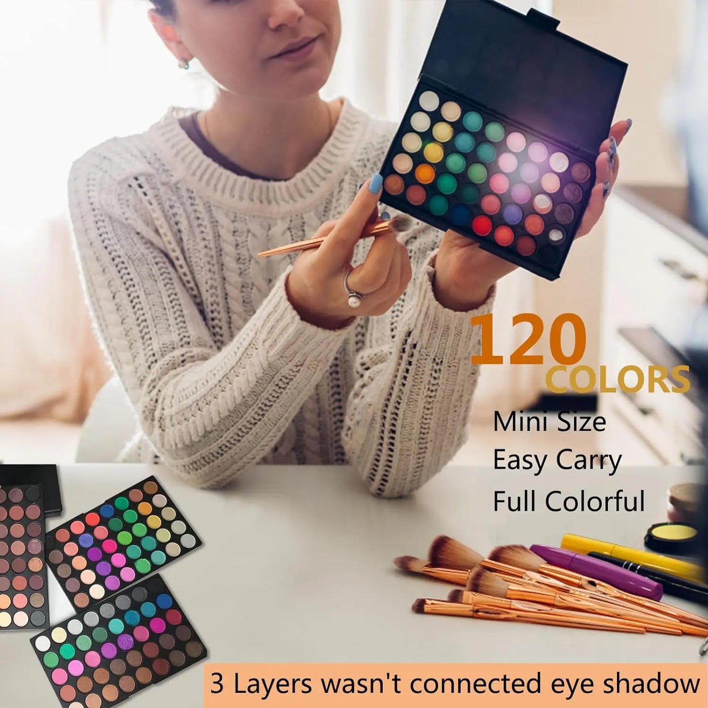 120 Color Eye Makeup Waterproof Make up Nude Eye Shadow Palette Glitter Matte Pigmented Powder Pressed Shine Eyeshadow Cosmetic