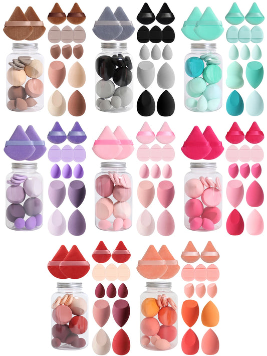 14 Piece Cosmetic Sponge Set, Cosmetic Sponge Finger Puff, Dry and Wet Foundation Make-Up Cosmetic Puff