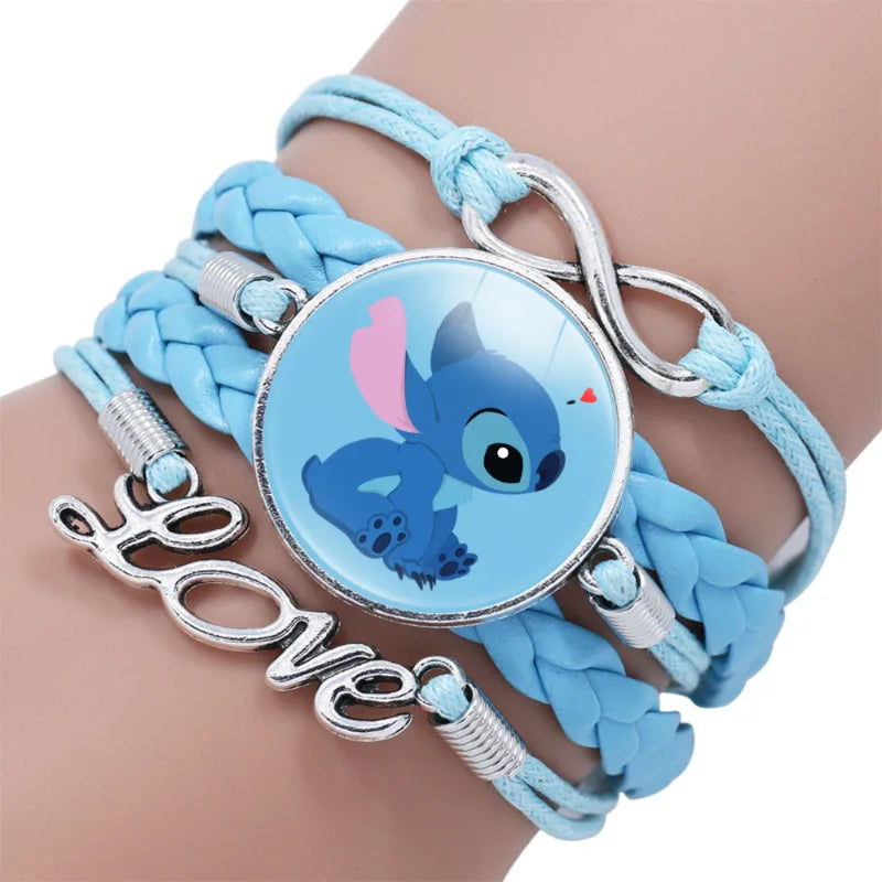 Anime Disney Stitch Bracelet Cartoon Lilo & Stitch Print Cute Children Jewelry Wristband Kids Toys Girls Gift Christmas