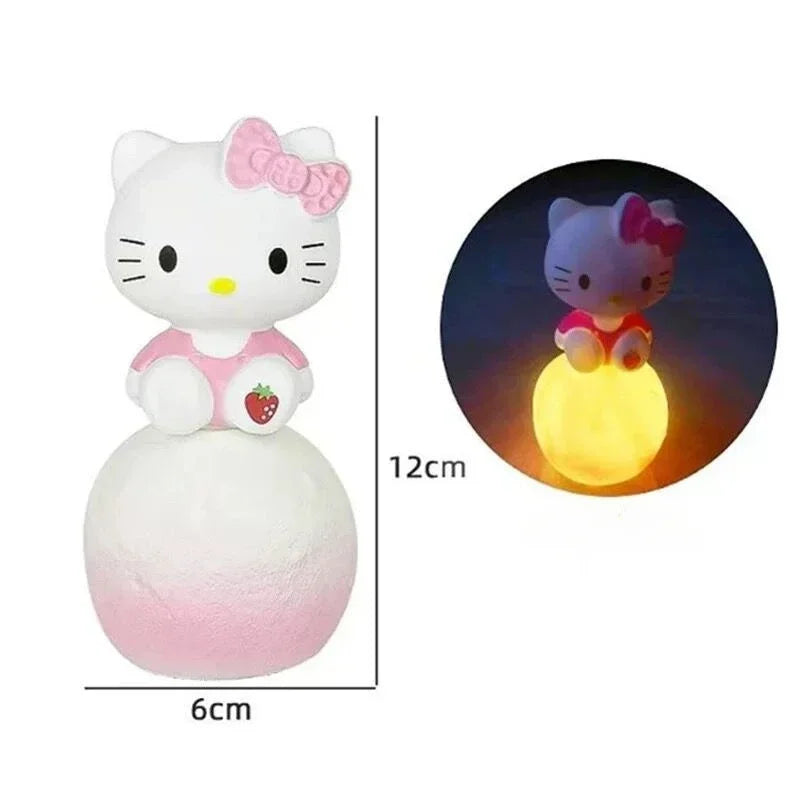 miniso Hello Kitty Night Light Luminous Children's Toy Bedside Lamp Anime Cartoon Kuromi Cinnamoroll Cute Children's Gift