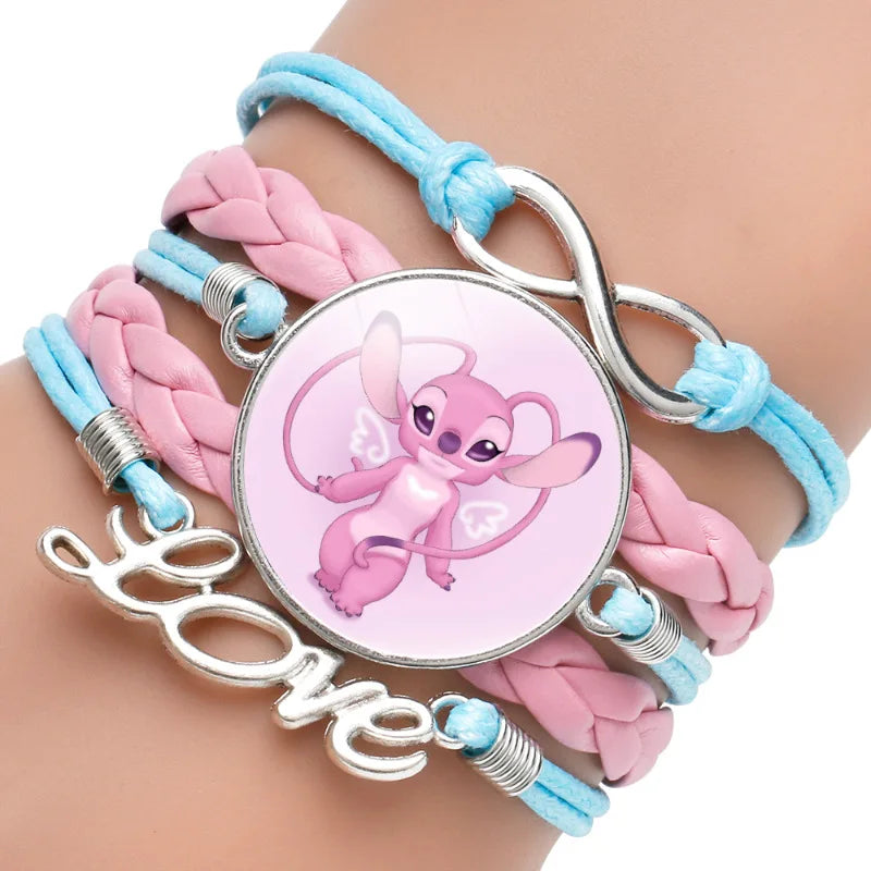 Anime Disney Stitch Bracelet Cartoon Lilo & Stitch Print Cute Children Jewelry Wristband Kids Toys Girls Gift Christmas