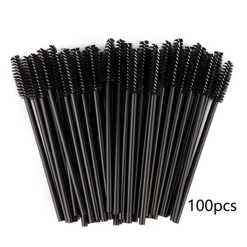 100/20 Disposable Mascara Wands Applicator Eyelash Brush Spoolies for Eye Lash Extension, Eyebrow and Makeup Crystal Cosmetic