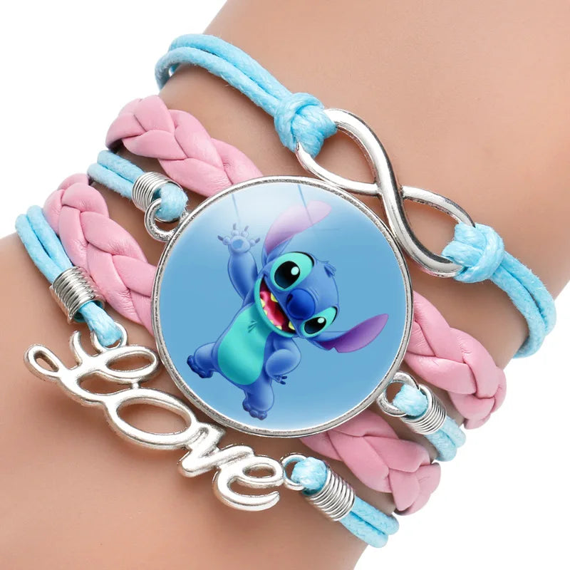 Anime Disney Stitch Bracelet Cartoon Lilo & Stitch Print Cute Children Jewelry Wristband Kids Toys Girls Gift Christmas