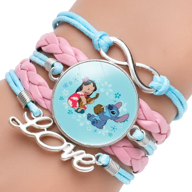 Anime Disney Stitch Bracelet Cartoon Lilo & Stitch Print Cute Children Jewelry Wristband Kids Toys Girls Gift Christmas